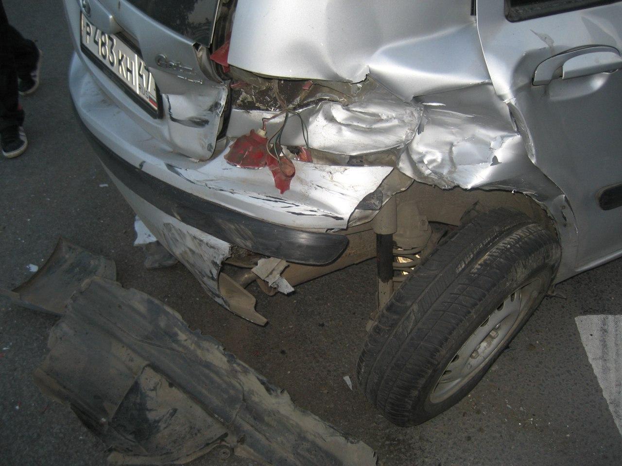 Hyundai Getz после приличного ДТП.